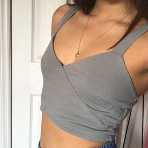 Dusty green crop top